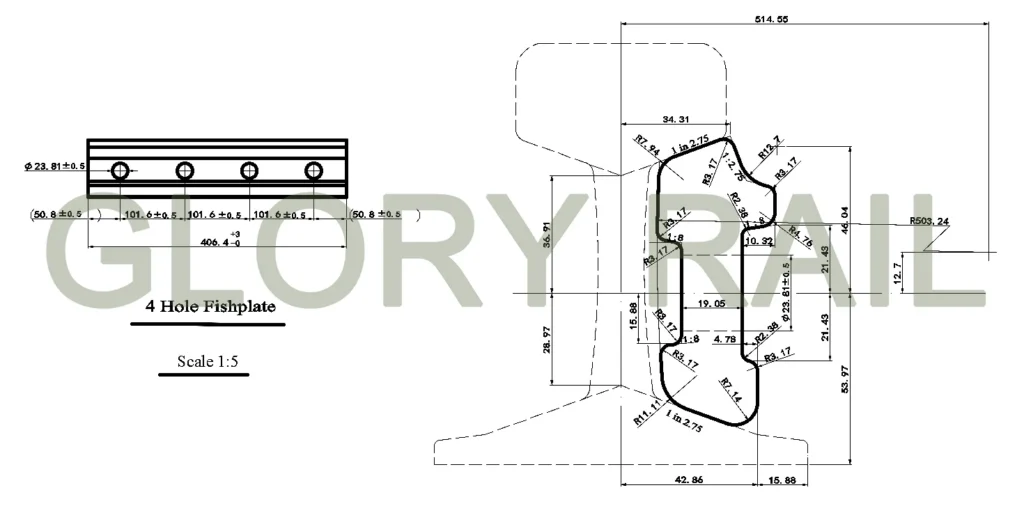 BS Standard fish plate drawing