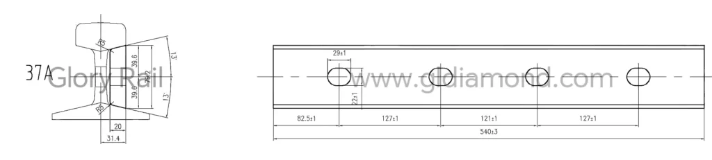 JIS 37A fish plate drawings