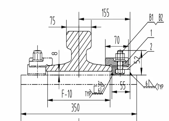 YB55 rail clamp installation drawing