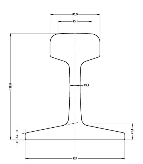 Australia Standard 41kg rail dimension
