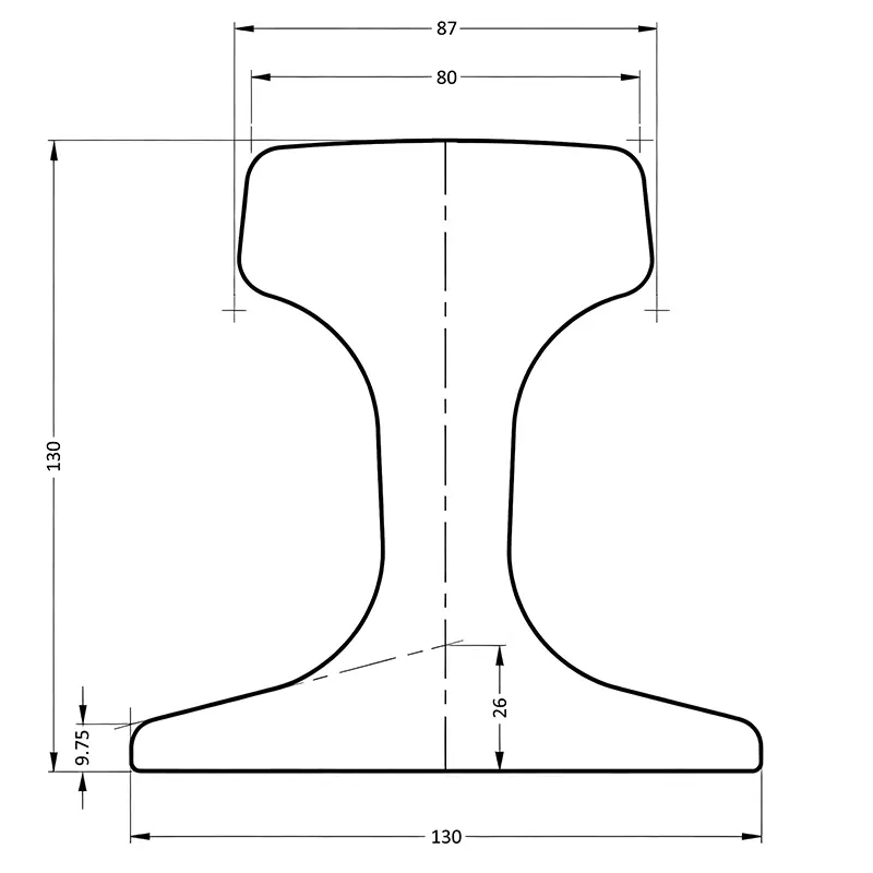 KP80 rail cross section drawing