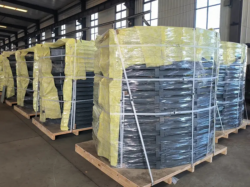 Finished steel sleepers manufactured for tunnel rail project