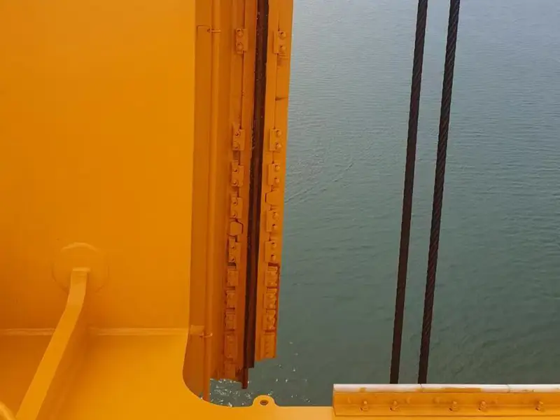 Previously installed A65 crane rail short section at Sri Lanka port showing surface condition