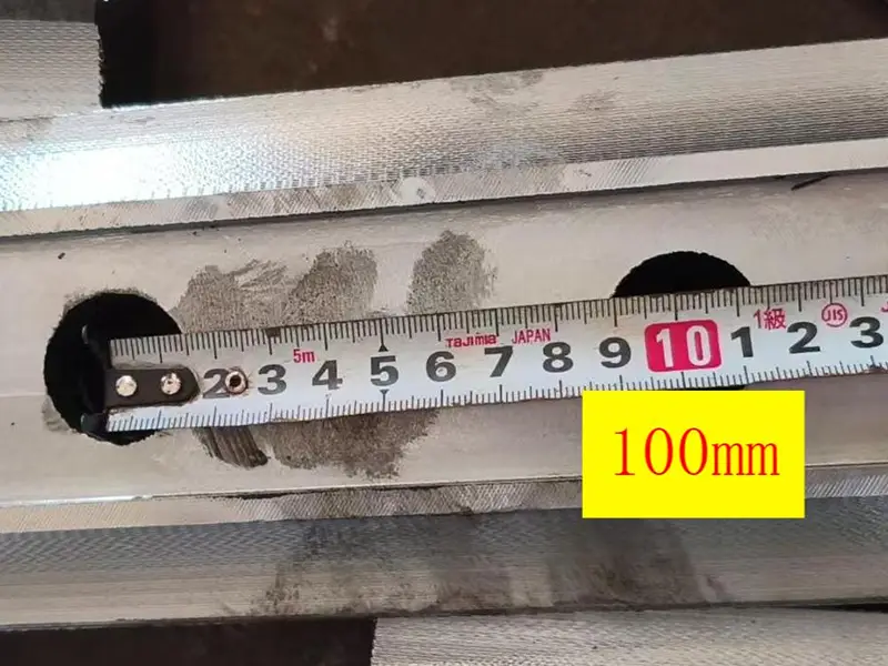 Fishplate hole distance measurement during inspection