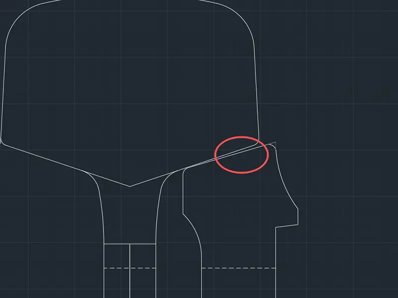 Detail drawing illustrating the gap at the slope transition